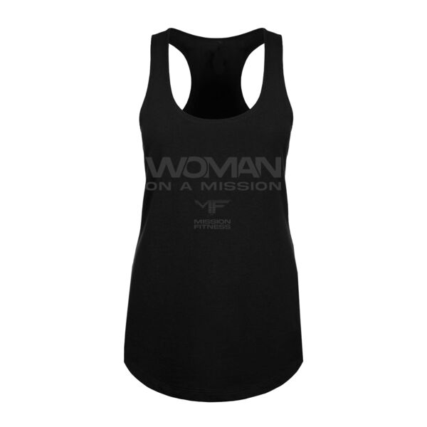 WOMAN ON A MISSION - WOMEN'S FITTED TANK TOP - $W4M8KT$ Thumbnail